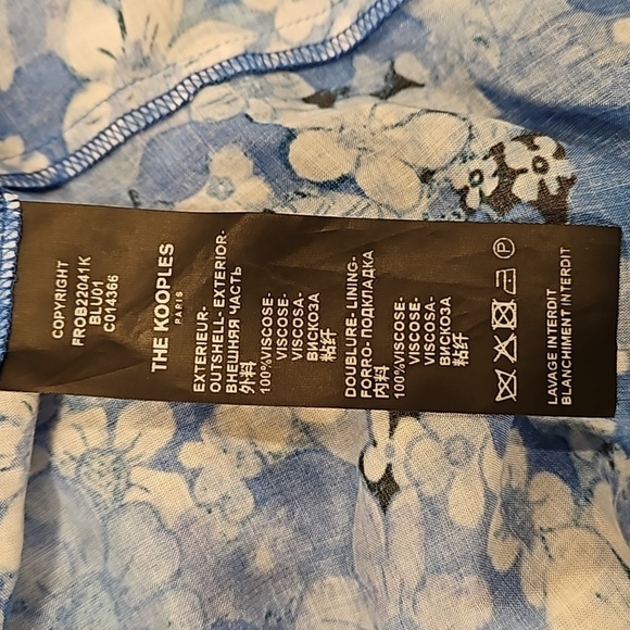 💕THE KOOPLES💕 Long Dress ~ Blue Floral Print Size 3 = EU 40 Large - Picture 16 of 16